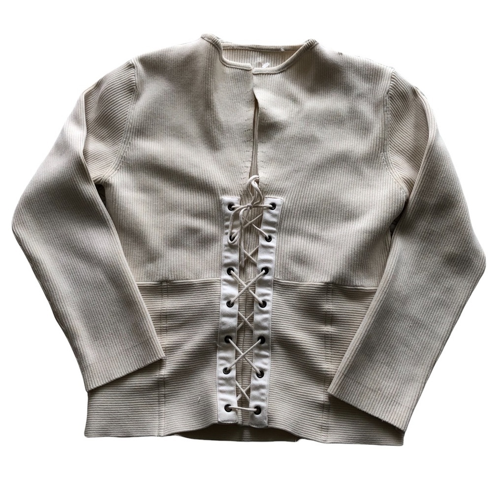 Ribbed lace up top - Picture 2 of 9